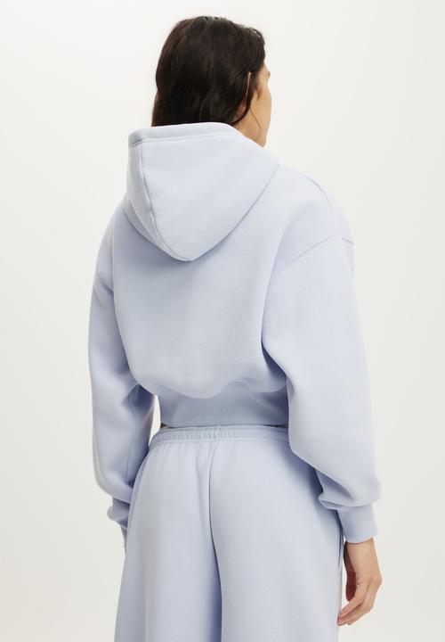 Cotton On - Plush Cropped Bubble Hoodie - Violet Blue