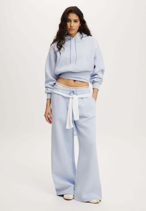 Cotton On - Plush Cropped Bubble Hoodie - Violet Blue