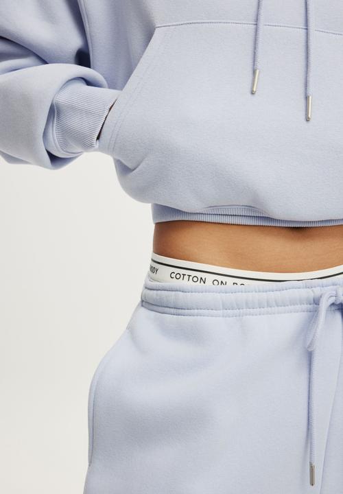 Cotton On - Plush Cropped Bubble Hoodie - Violet Blue