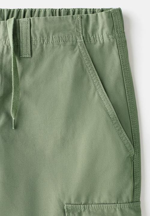 H&M - Relaxed fit cotton cargo trousers - khaki green