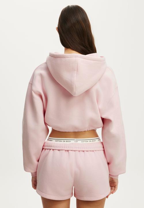 Cotton On - Plush Micro Cropped Zip Through - Cherry Dream