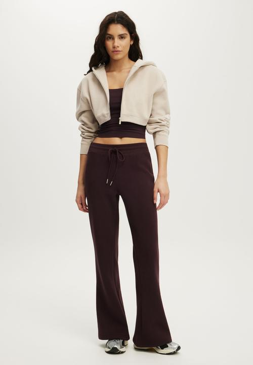Cotton On - Plush Micro Cropped Zip Through - Sesame Marle
