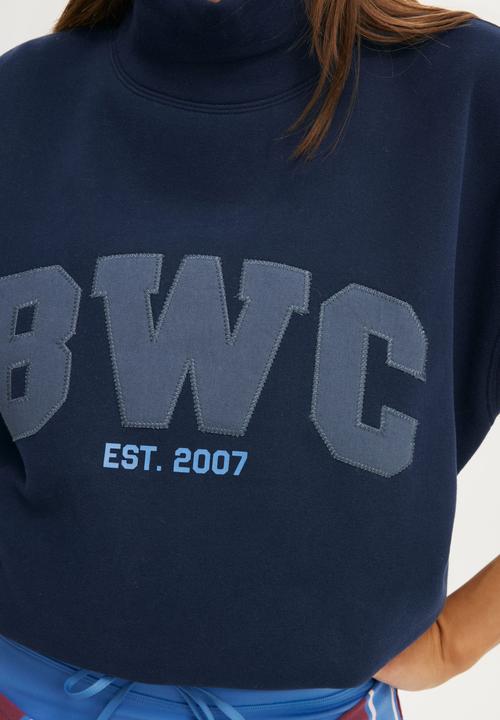 Cotton On - Plush Funnel Neck Sweatshirt - Prep Sport Navy/Bwc