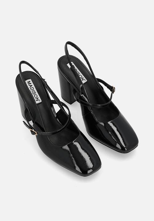 Madison® - Qia close toe slingback heel - black