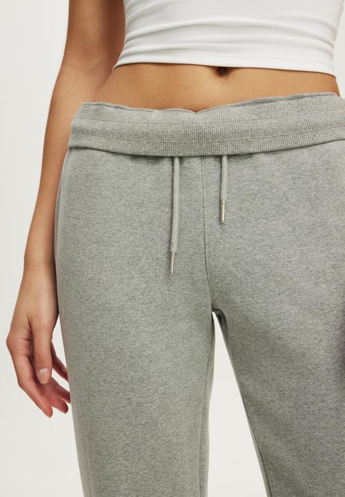 Cotton On - Plush Bootleg Sweatpant - Mid Grey Marle
