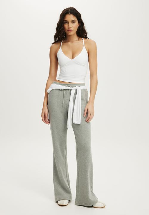 Cotton On - Plush Bootleg Sweatpant - Mid Grey Marle