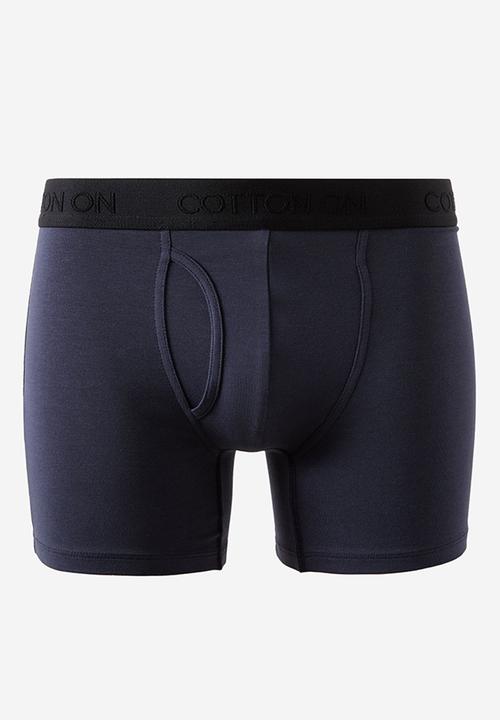 Cotton On - 3 Pack Mens Organic Cotton Boxer Brief - Navy/Light Grey Marle/Black