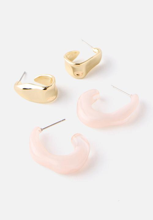 Rubi - 2Pk Mid Earring - Pink