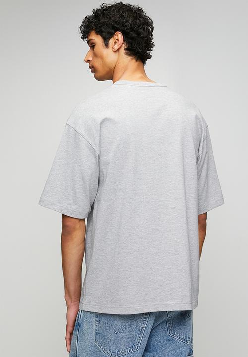 adidas Originals - Trefoil    Tee  - Grey Heather/Indigo Blue