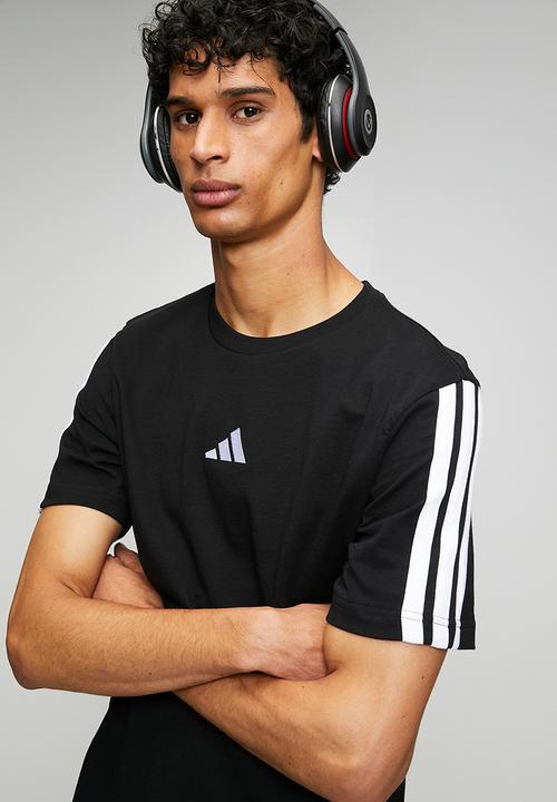 adidas Performance - 3-Stripe SJ Tee   - black/white