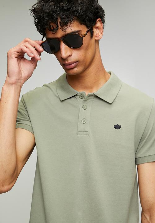 adidas Originals - ESSENTIAL POLO SF  - SILVER PEBBLE/BLACK