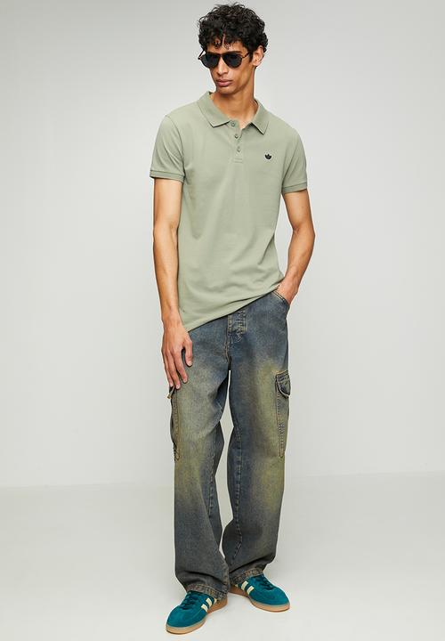 adidas Originals - ESSENTIAL POLO SF  - SILVER PEBBLE/BLACK