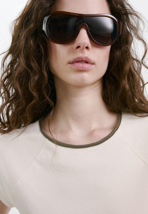 MANGO - T-shirt conti - light beige