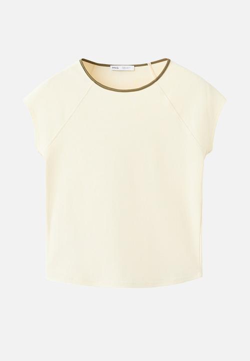 MANGO - T-shirt conti - light beige