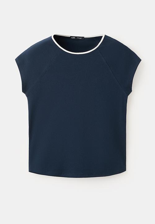 MANGO - T-shirt conti - navy