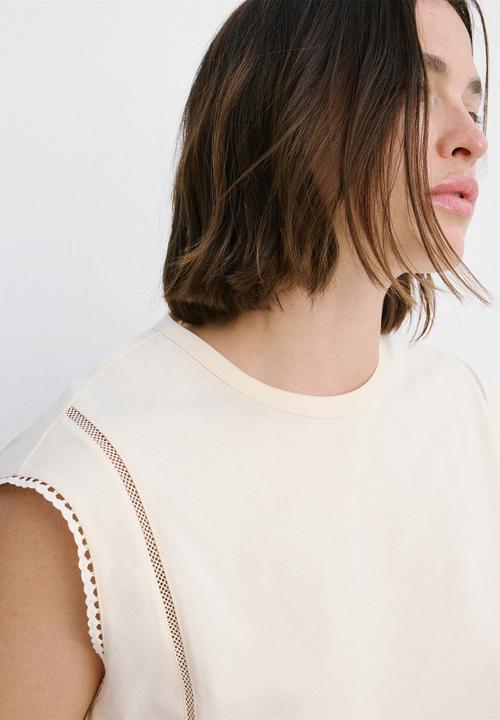 MANGO - T-shirt marea - natural white