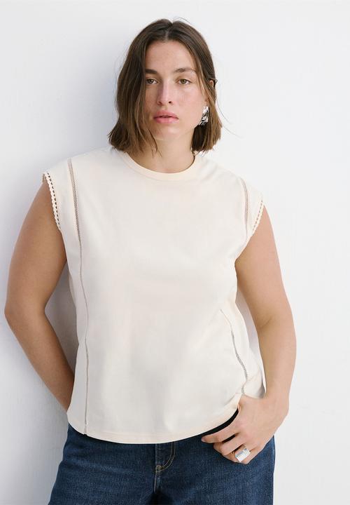 MANGO - T-shirt marea - natural white