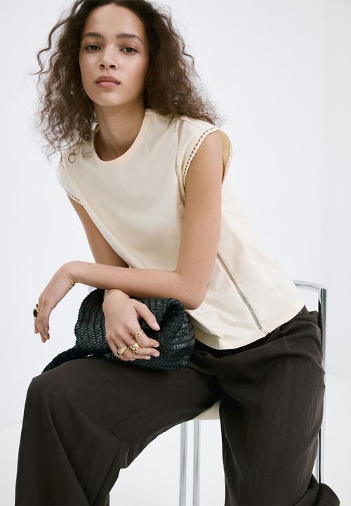 MANGO - T-shirt marea - natural white