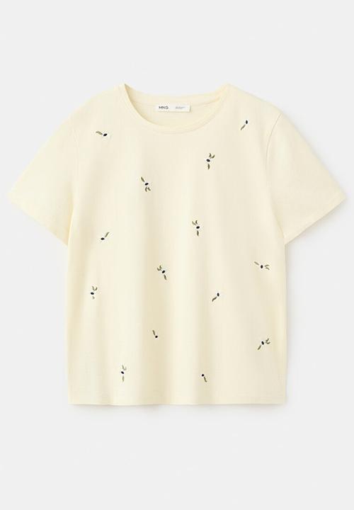 MANGO - T-shirt flowi - light/pastel yellow