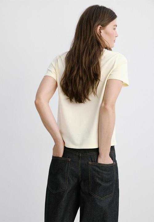 MANGO - T-shirt flowi - light/pastel yellow