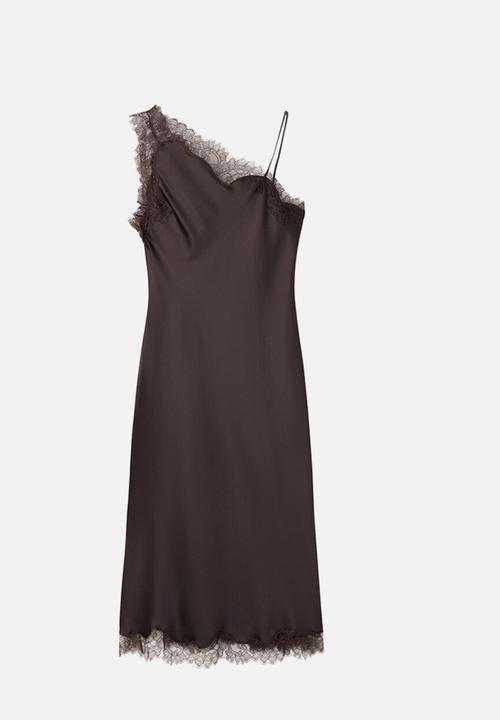 MANGO - Dress aurum - dark brown