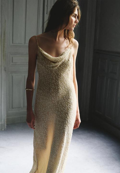 MANGO - Dress livy - light beige
