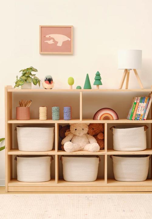 Greenbean Learning - Wooden Shelf and Toy Storage for Kids Room: Open Plywood - neutral