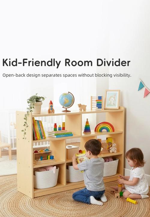 Greenbean Learning - Wooden Shelf and Toy Storage for Kids Room: Open Plywood - neutral