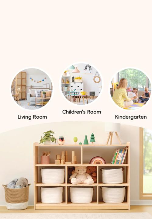 Greenbean Learning - Wooden Shelf and Toy Storage for Kids Room: Open Plywood - neutral