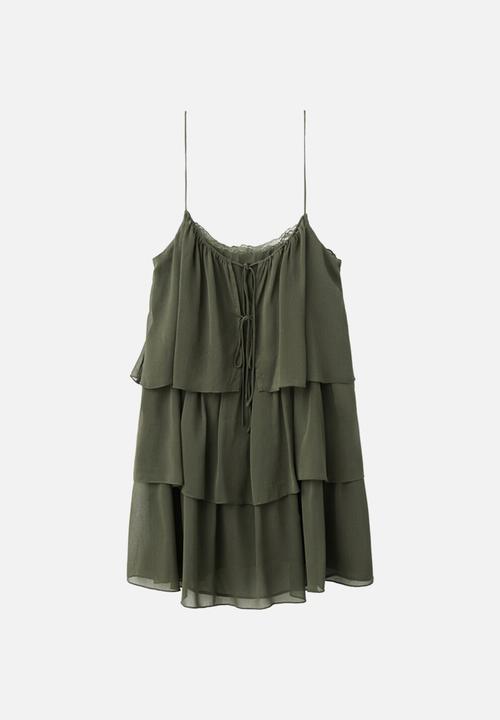 MANGO - Dress crown - green