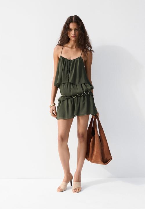 MANGO - Dress crown - green