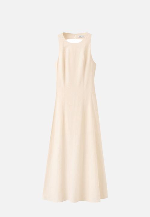 MANGO - Dress butter - light beige
