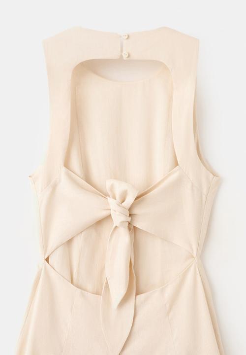 MANGO - Dress butter - light beige