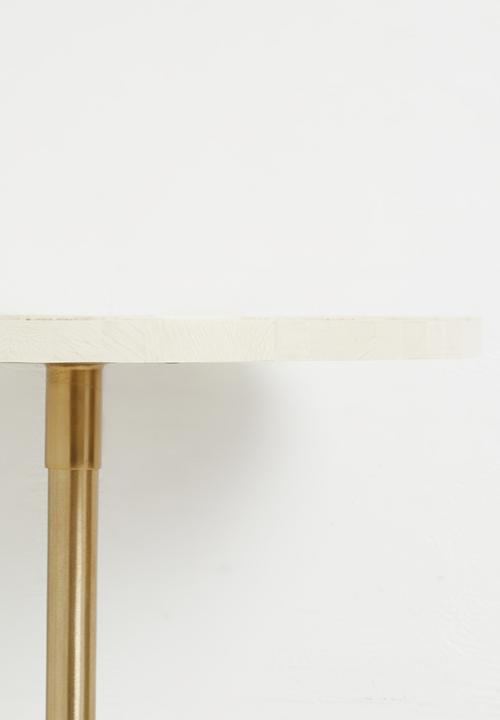 Sixth Floor - Lira Inlay Side Table Opal & Gold