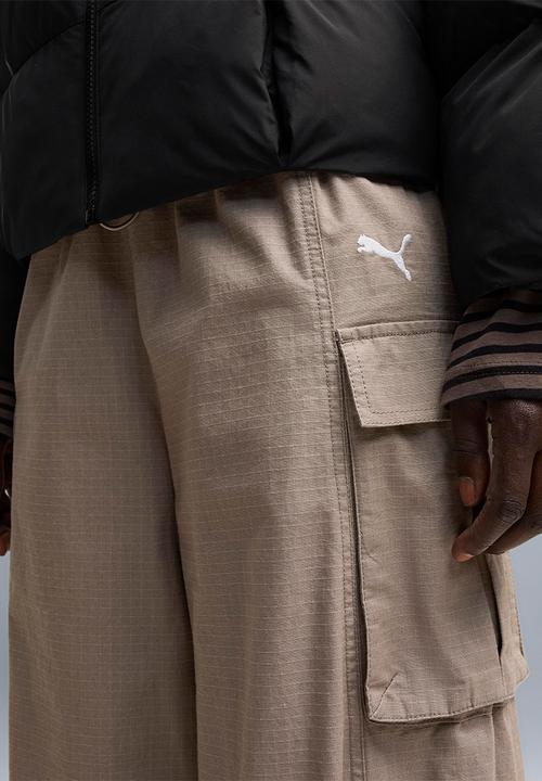 PUMA - Ess Relaxed Barrel Ripstop Cargo Slouchy Pants - Mouse Gray