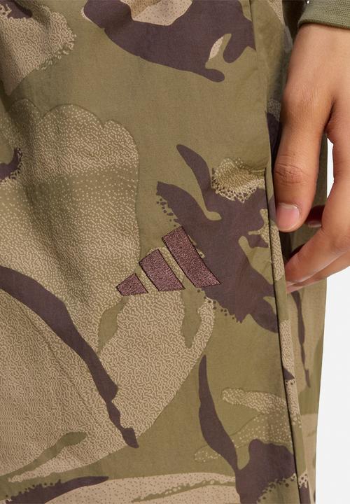 adidas Performance - Camo Woven Parachute Pants.- Aurora coffee/olive strata/khaki six