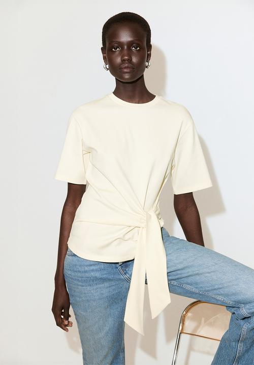 MANGO - T-shirt lazo - light/pastel yellow