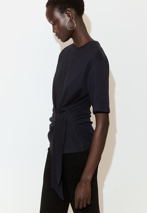 MANGO - T-shirt lazo - navy