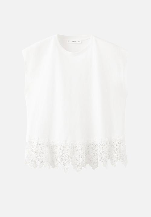 MANGO - T-shirt blonde - white