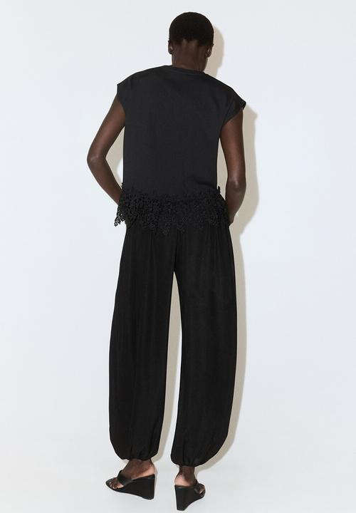 MANGO - T-shirt blonde - black