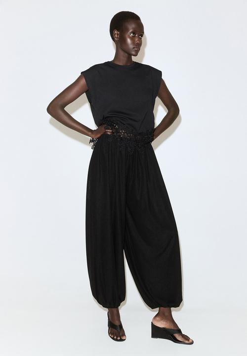 MANGO - T-shirt blonde - black