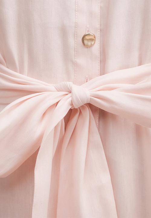 Forever New - Elari high neck button mini dress - rosewater