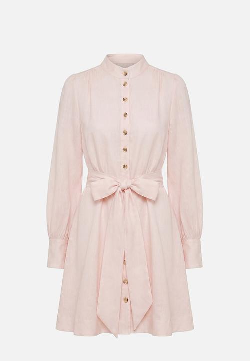 Forever New - Elari high neck button mini dress - rosewater