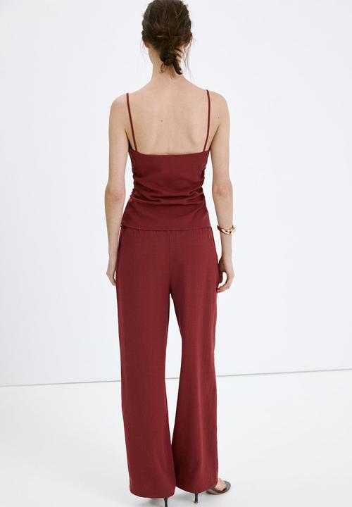 MANGO - Trousers riga - red