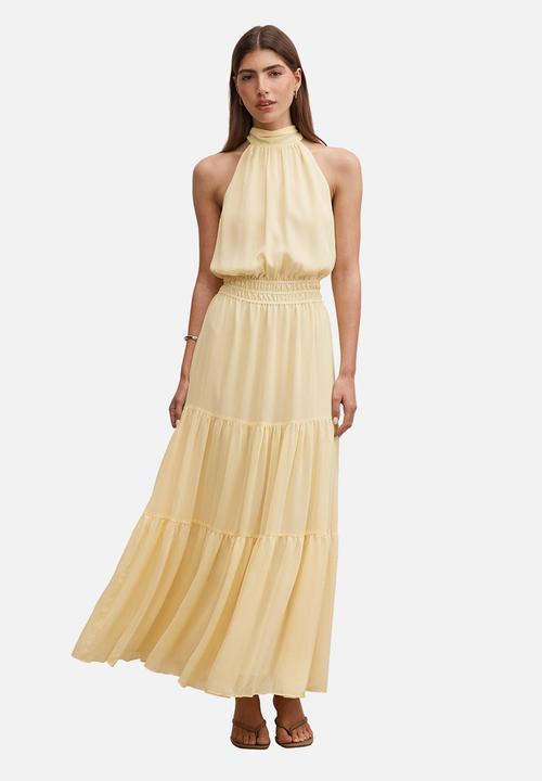 Forever New - Lauren tiered halter maxi dress - lemon