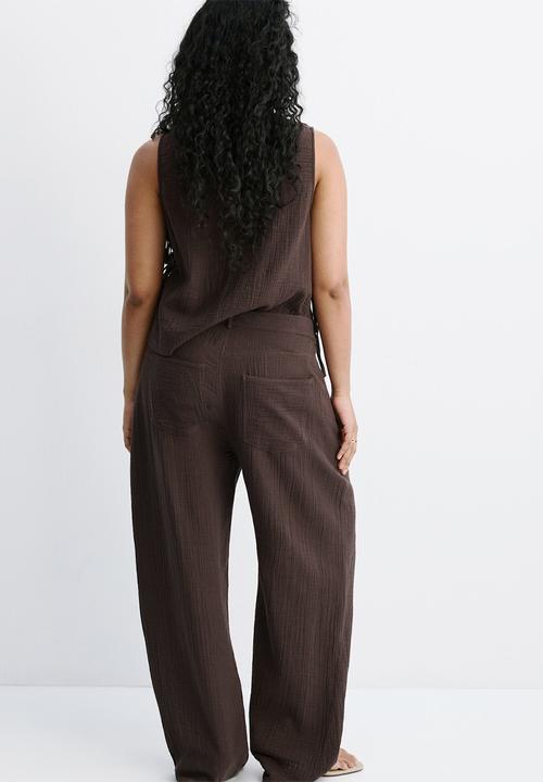 MANGO - Plus trousers calella - dark brown