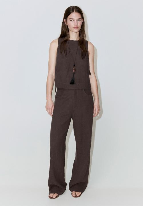 MANGO - Top calella - dark brown