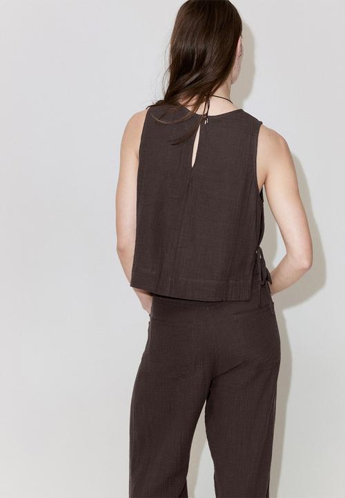 MANGO - Top calella - dark brown