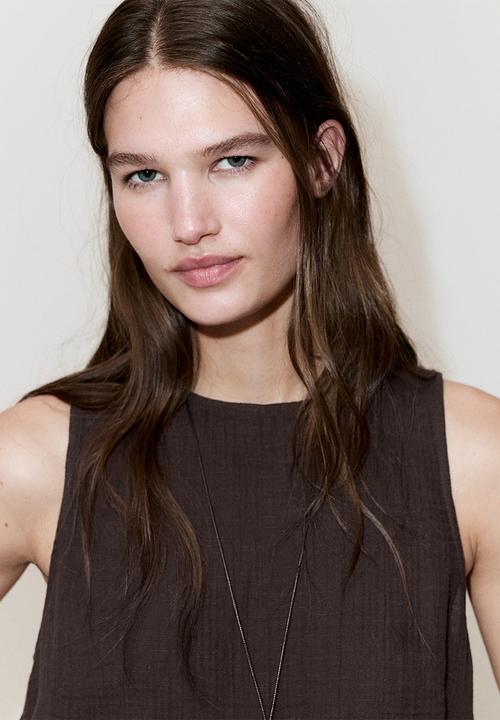 MANGO - Top calella - dark brown