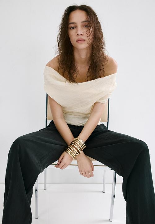 MANGO - Trousers marga - black